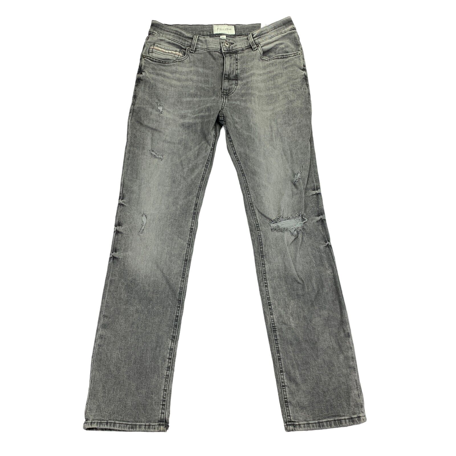 Sun + Stone Mens Slim Straight Fit Tarin Street Jeans Gray 32